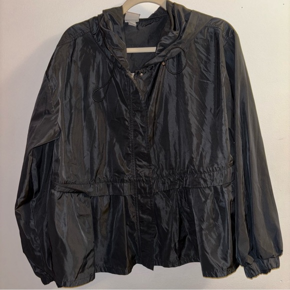 a new day Black Hooded Peplum Active Lightweight Packable Jacket XL - Picture 1 of 8